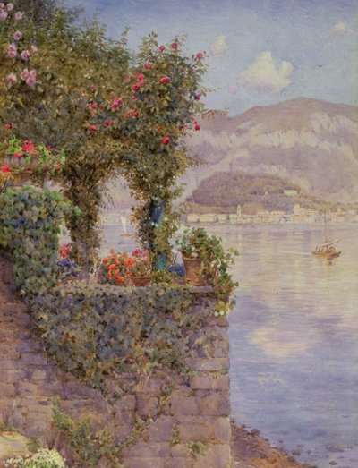 Bellagio desde Tremezzo de Ernest Arthur Rowe